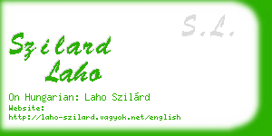 szilard laho business card